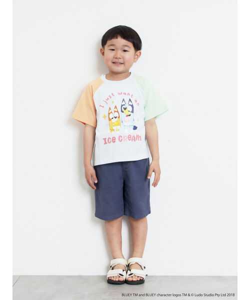 サマンサモスモス ラーゴム Samansa Mos2 Lagom 【ブルーイ】配色ラグランプリントTシャツ （オートミール） オートミール