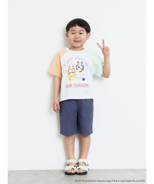 サマンサモスモス ラーゴム Samansa Mos2 Lagom 【ブルーイ】配色ラグランプリントTシャツ （オートミール） オートミール