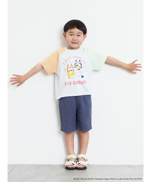 サマンサモスモス ラーゴム Samansa Mos2 Lagom 【ブルーイ】配色ラグランプリントTシャツ （オートミール） オートミール