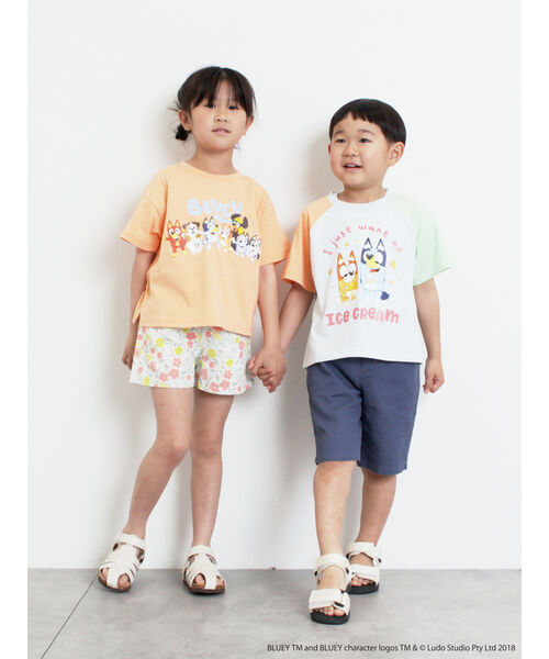 サマンサモスモス ラーゴム Samansa Mos2 Lagom 【ブルーイ】配色ラグランプリントTシャツ （オートミール） オートミール