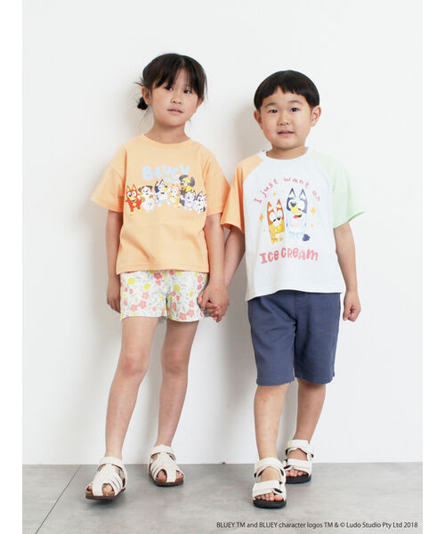 サマンサモスモス ラーゴム Samansa Mos2 Lagom 【ブルーイ】配色ラグランプリントTシャツ （オートミール） オートミール