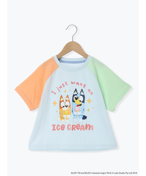 サマンサモスモス ラーゴム Samansa Mos2 Lagom 【ブルーイ】配色ラグランプリントTシャツ （オートミール） オートミール