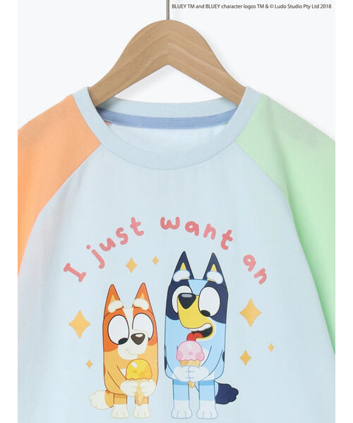 サマンサモスモス ラーゴム Samansa Mos2 Lagom 【ブルーイ】配色ラグランプリントTシャツ （オートミール） オートミール