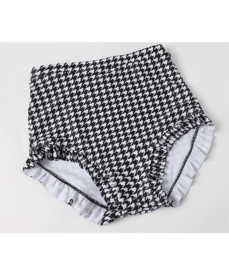 SEU Checkered High Waist Pants Bikini Sexy Ribbon Korean Fashion [Non-returnable item]