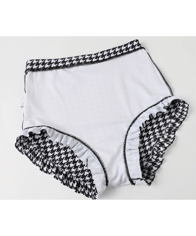 SEU Checkered High Waist Pants Bikini Sexy Ribbon Korean Fashion [Non-returnable item]