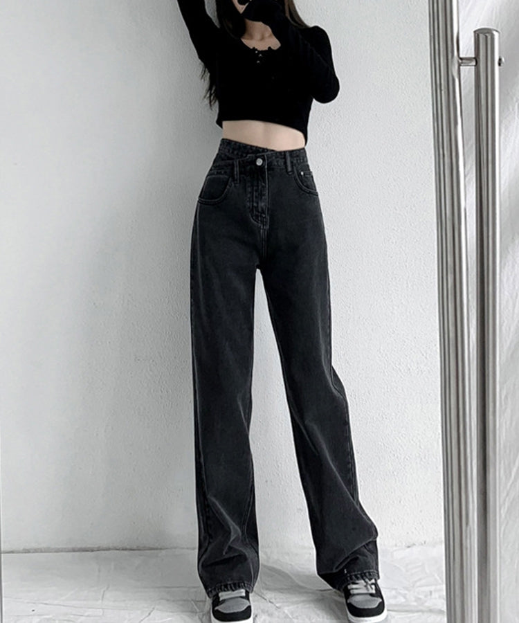 エスイーユー SEU ウエストクロスストレートワイドパンツ