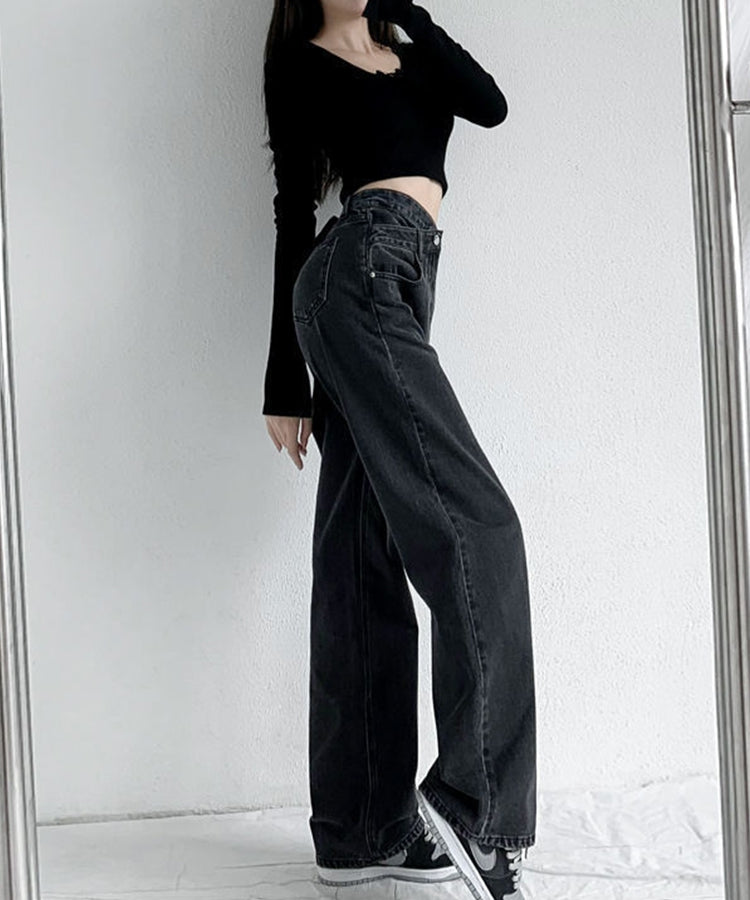 エスイーユー SEU ウエストクロスストレートワイドパンツ