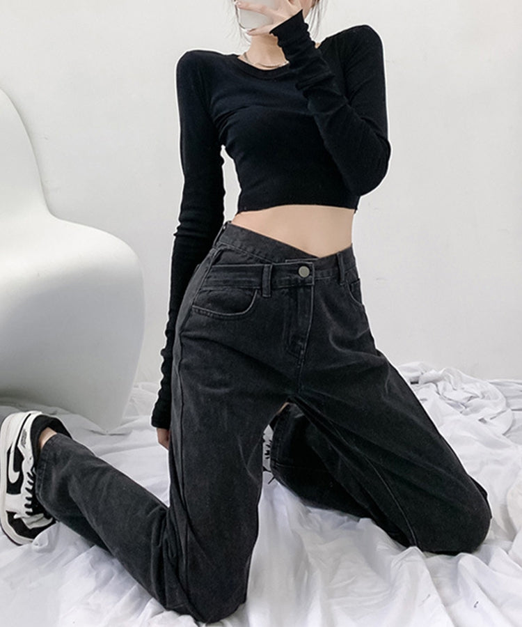 エスイーユー SEU ウエストクロスストレートワイドパンツ