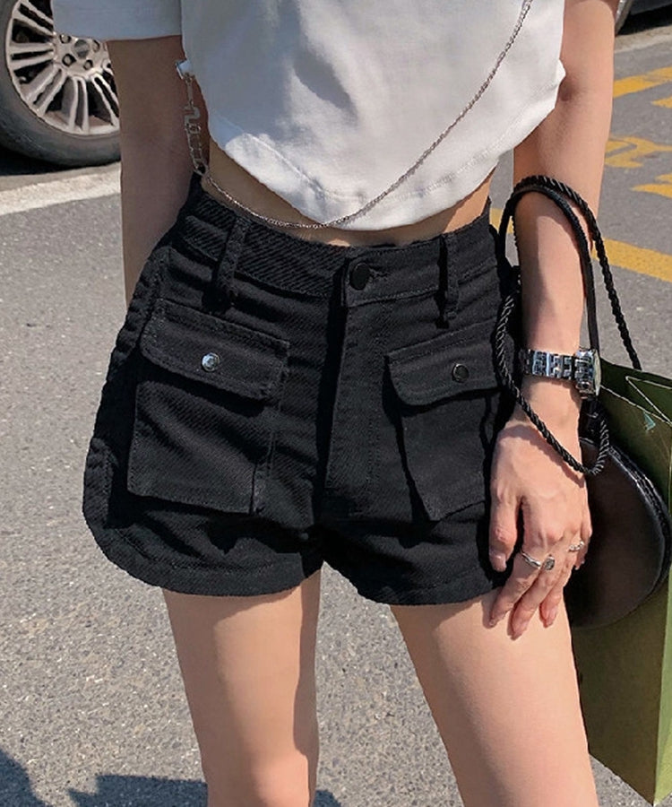エスイーユー SEU サイドスリットショートデニムパンツ