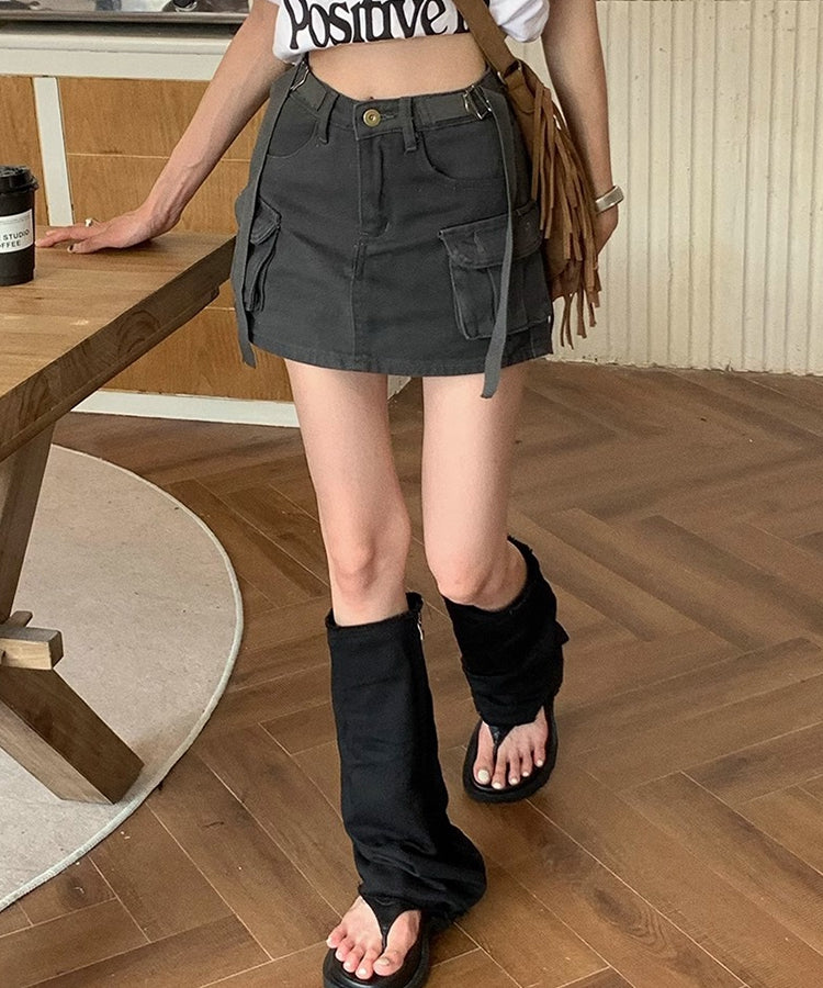 エスイーユー SEU ミニスカパンデニムスカート