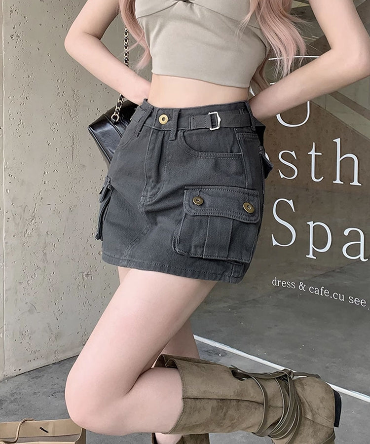 エスイーユー SEU ミニスカパンデニムスカート