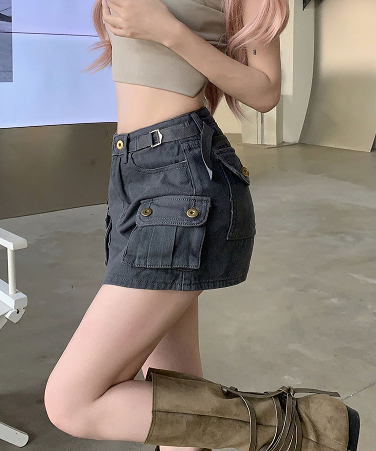エスイーユー SEU ミニスカパンデニムスカート