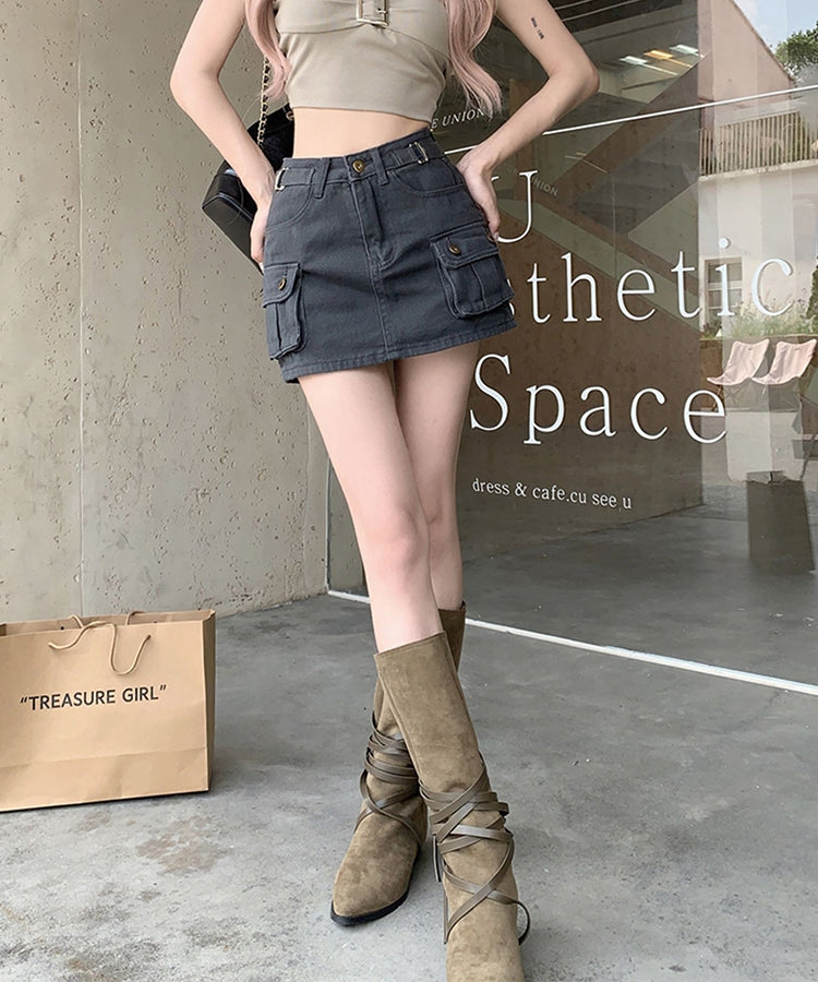 エスイーユー SEU ミニスカパンデニムスカート