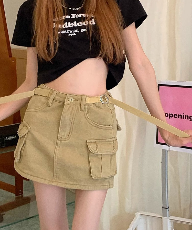エスイーユー SEU ミニスカパンデニムスカート