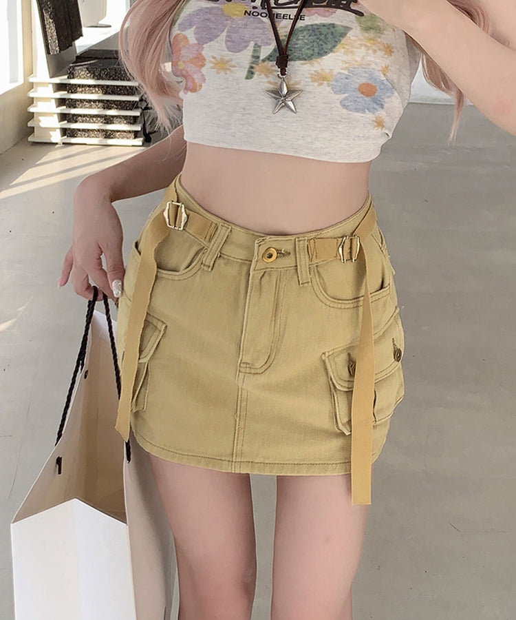エスイーユー SEU ミニスカパンデニムスカート
