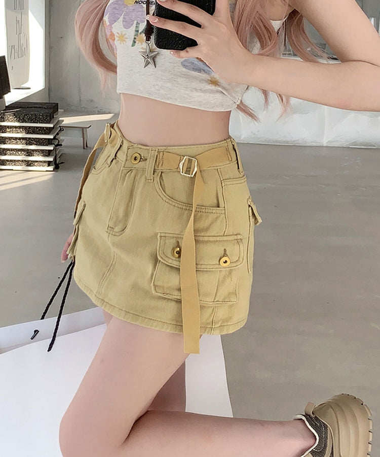 エスイーユー SEU ミニスカパンデニムスカート