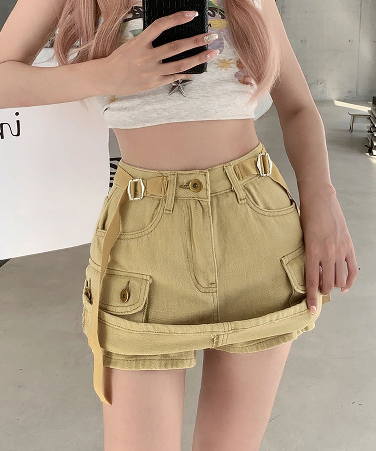 エスイーユー SEU ミニスカパンデニムスカート