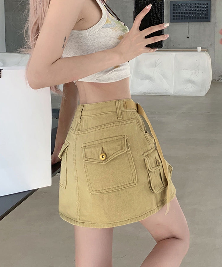 エスイーユー SEU ミニスカパンデニムスカート