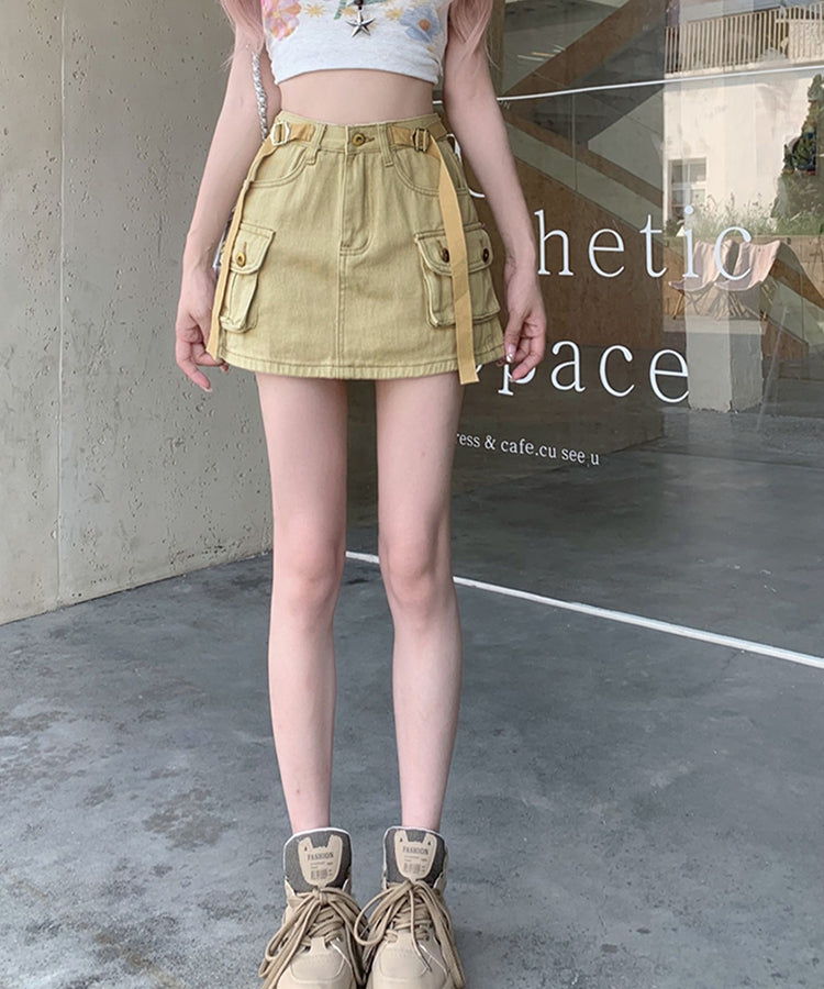 エスイーユー SEU ミニスカパンデニムスカート