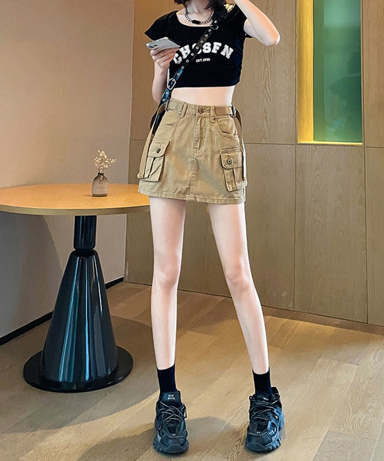 エスイーユー SEU ミニスカパンデニムスカート