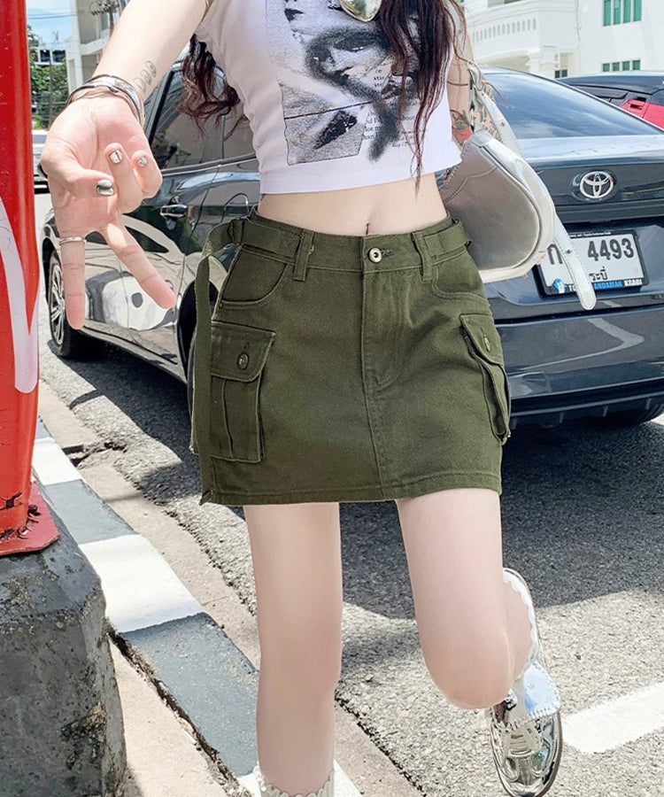 エスイーユー SEU ミニスカパンデニムスカート