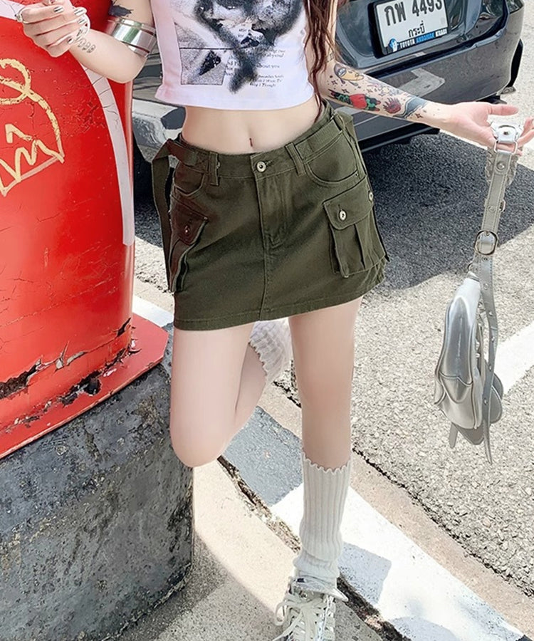 エスイーユー SEU ミニスカパンデニムスカート