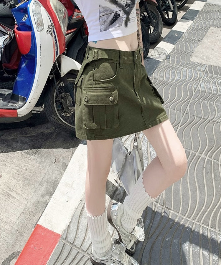 エスイーユー SEU ミニスカパンデニムスカート