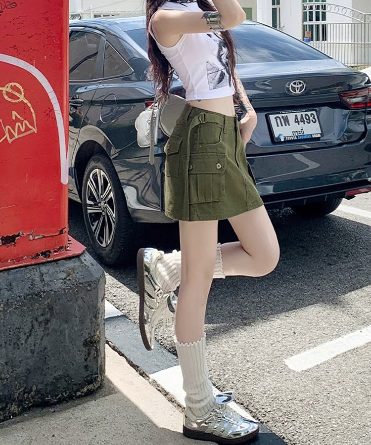 エスイーユー SEU ミニスカパンデニムスカート