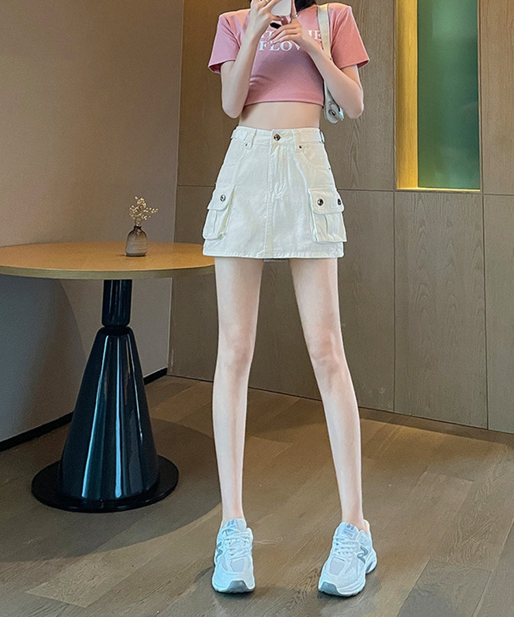 エスイーユー SEU ミニスカパンデニムスカート
