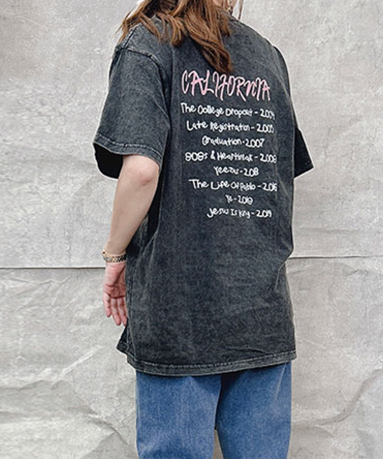 エスイーユー SEU コットン100％ヴィンテージプリントTシャツ