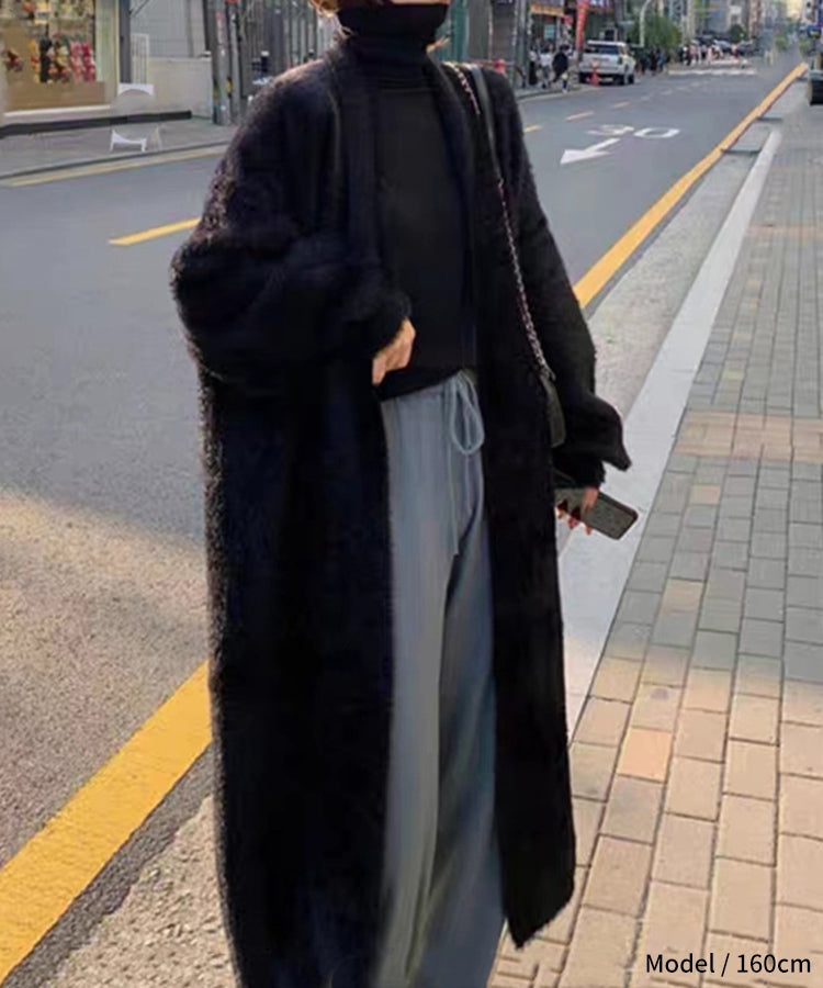 エスイーユー SEU モヘアニットロングカーディガン シャギーニット アウター 韓国ファッション