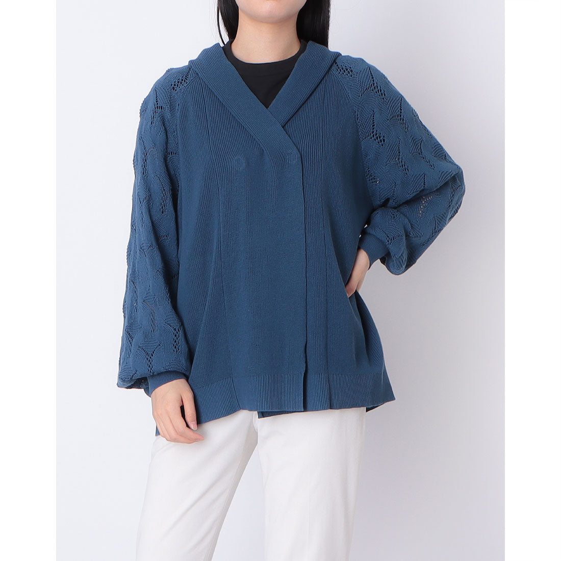 センソユニコ Sensounico POINTLIGNE High Twist Cotton カーディガン （ブルー） ブルー