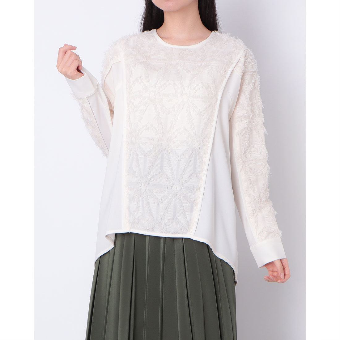 センソユニコ Sensounico Dw2R ドビーMIXブラウス （ホワイト） ホワイト