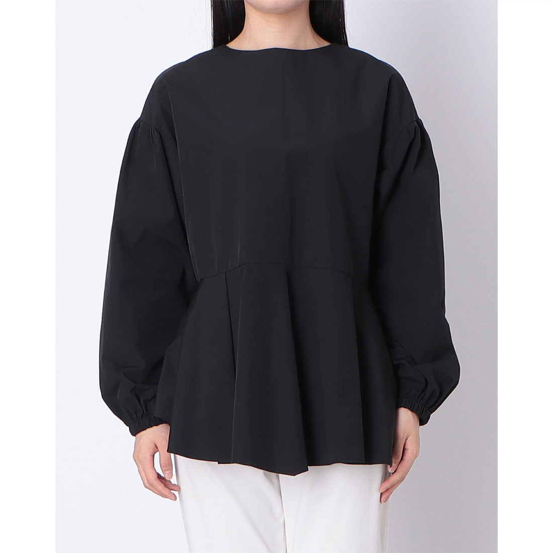 センソユニコ Sensounico Dw2R ドレープペプラムブラウス （ブラック） ブラック