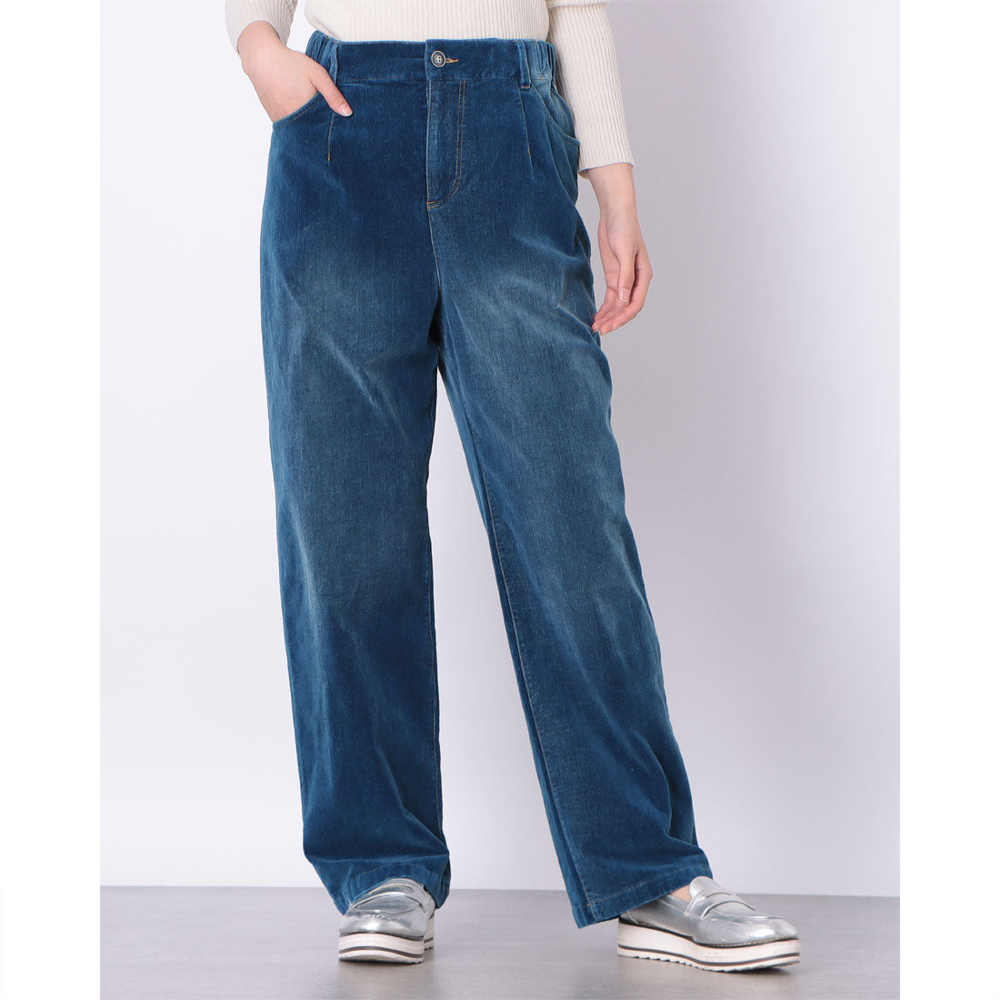 センソユニコ Sensounico Dw2R ベロアデニムWASHパンツ （ネイビー） ネイビー