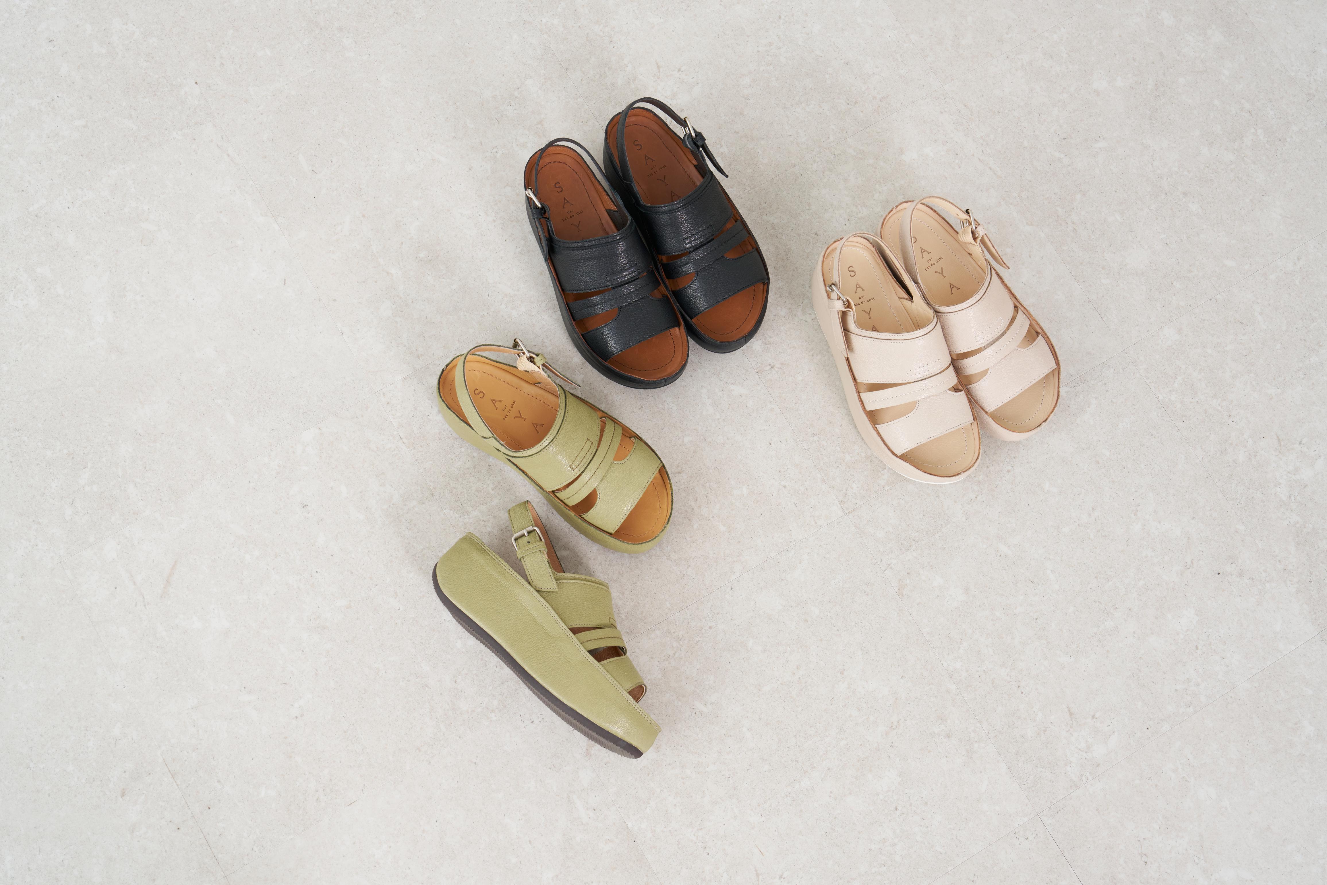 Saya SAYA 4.5cm Thick-soled Genuine Leather Platform Sandals