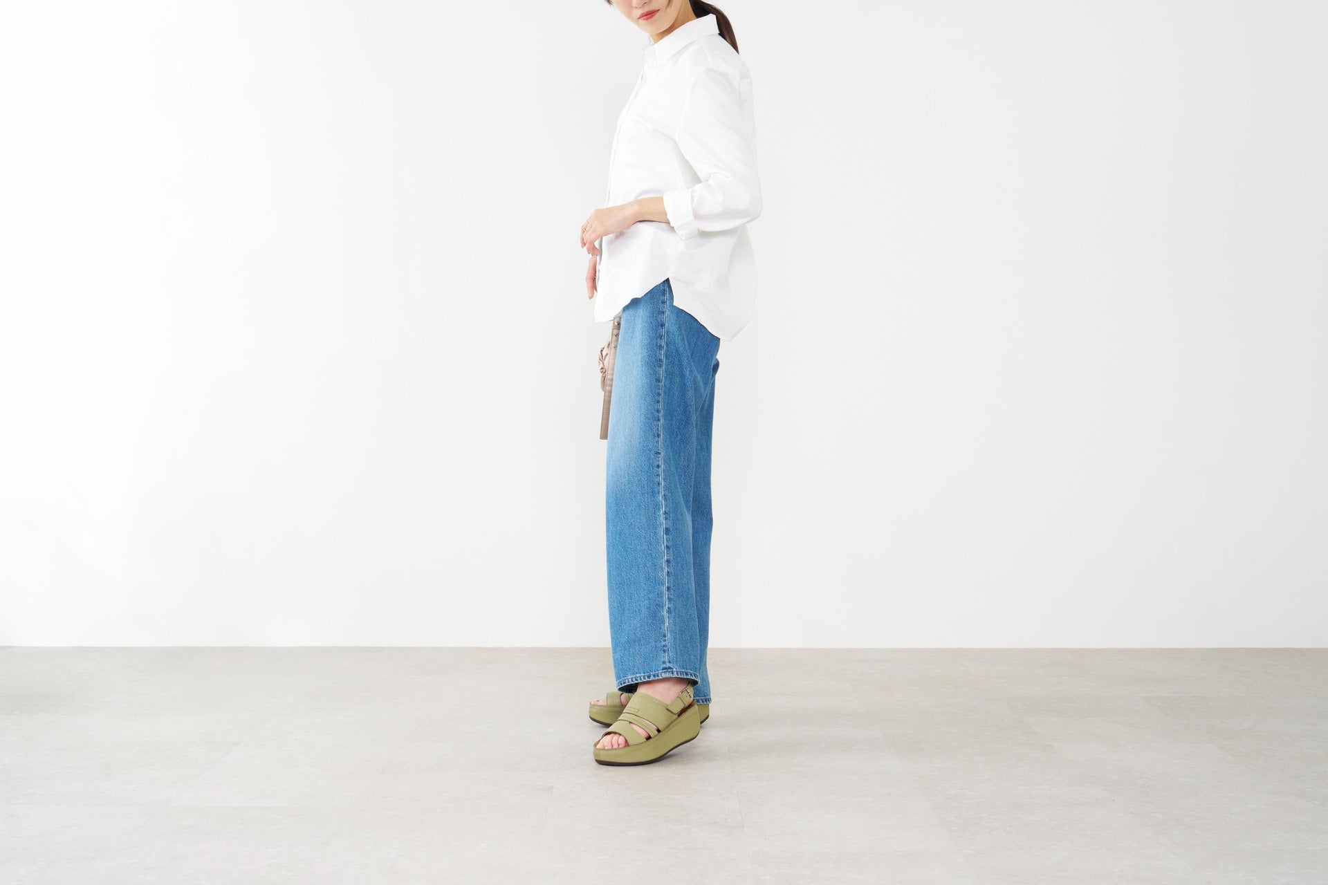 Saya SAYA 4.5cm Thick-soled Genuine Leather Platform Sandals