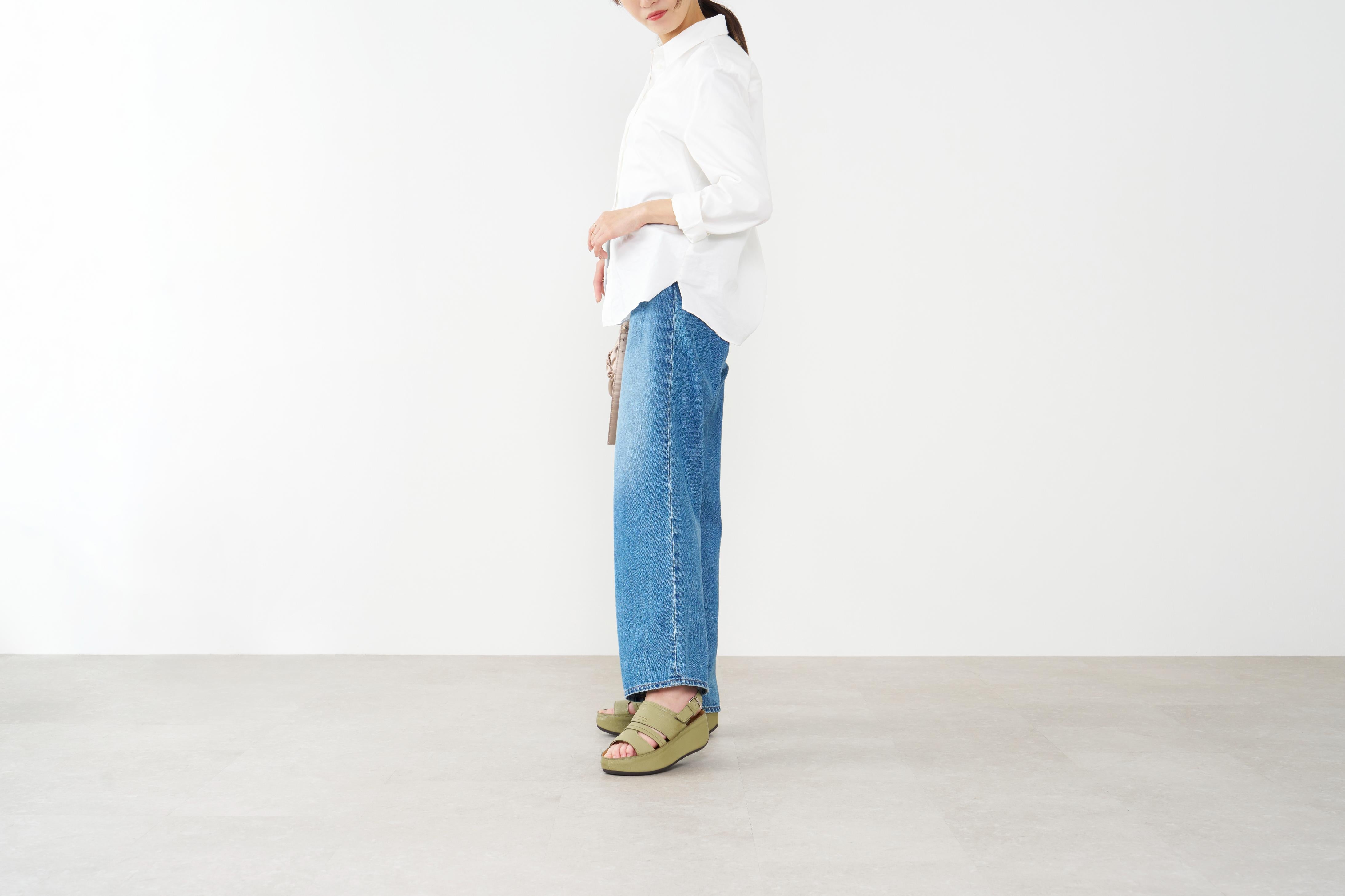 サヤ SAYA 4.5cm厚底本革プラット製法サンダル （オリーブ） オリーブ