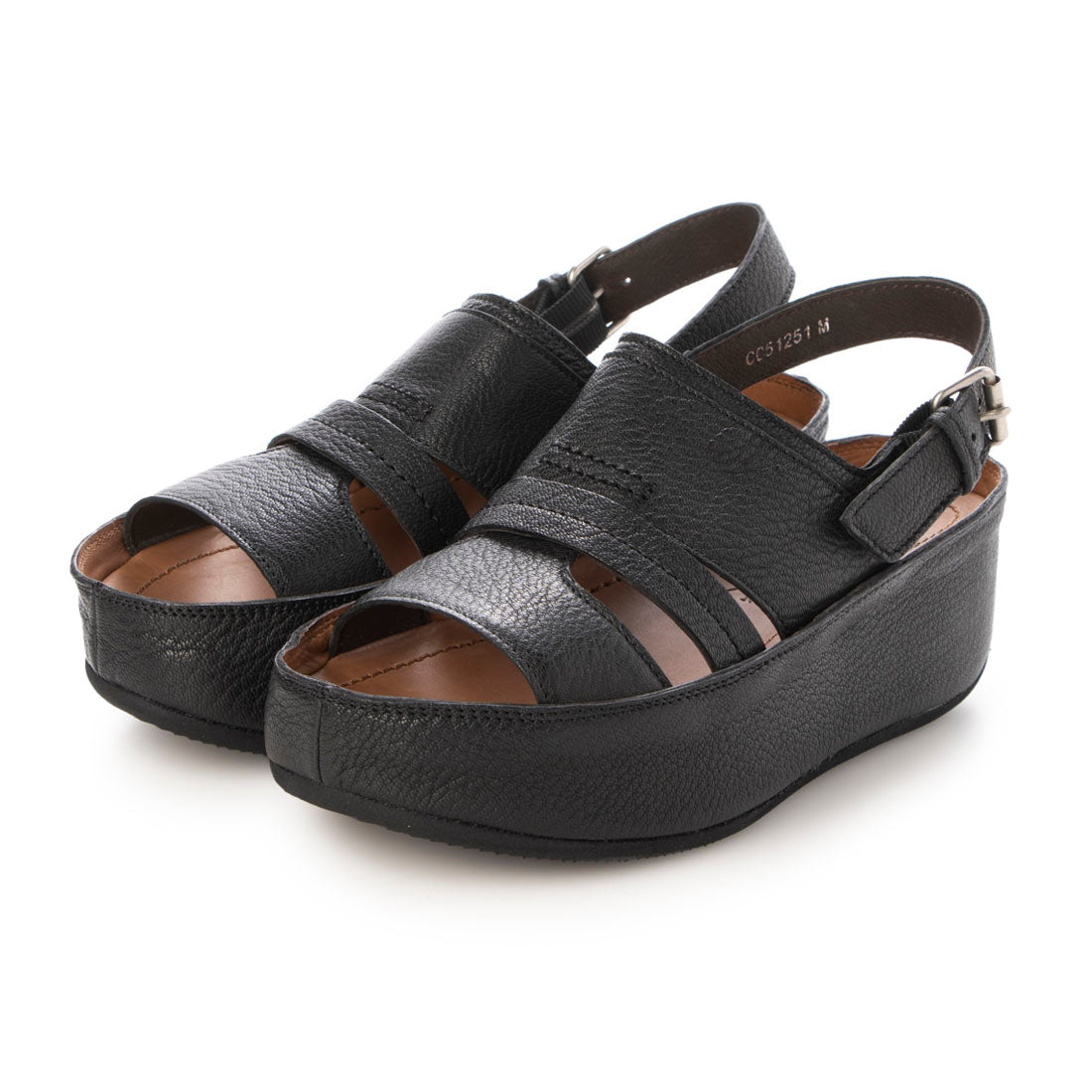 Saya SAYA 4.5cm Thick-soled Genuine Leather Platform Sandals