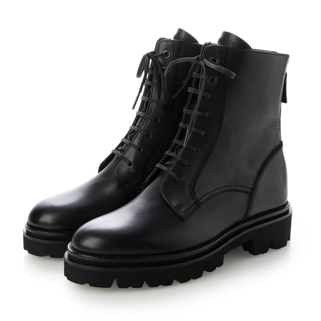 SAYA genuine leather tank sole lace-up shoes