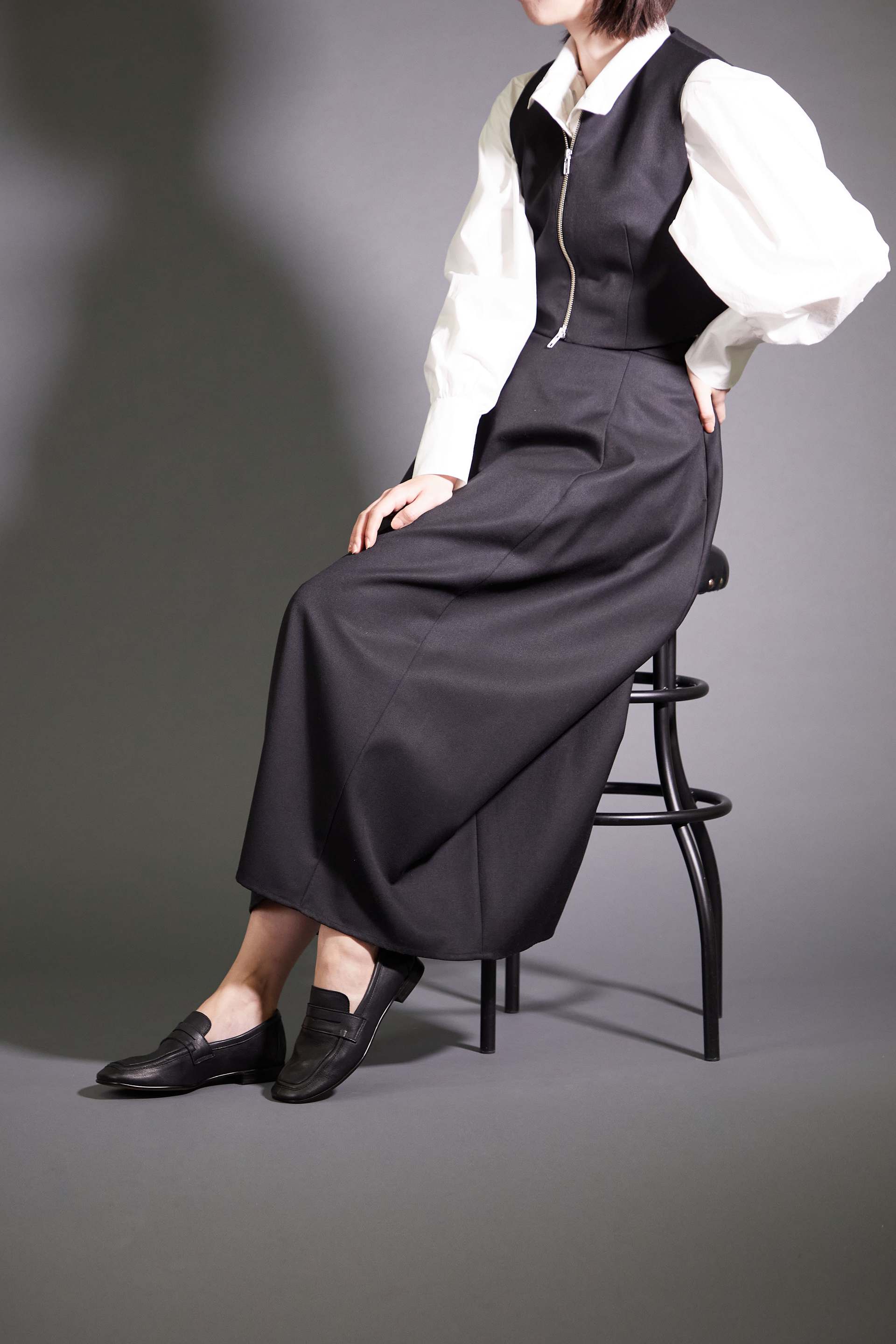 SAYA Flat genuine leather square toe loafers