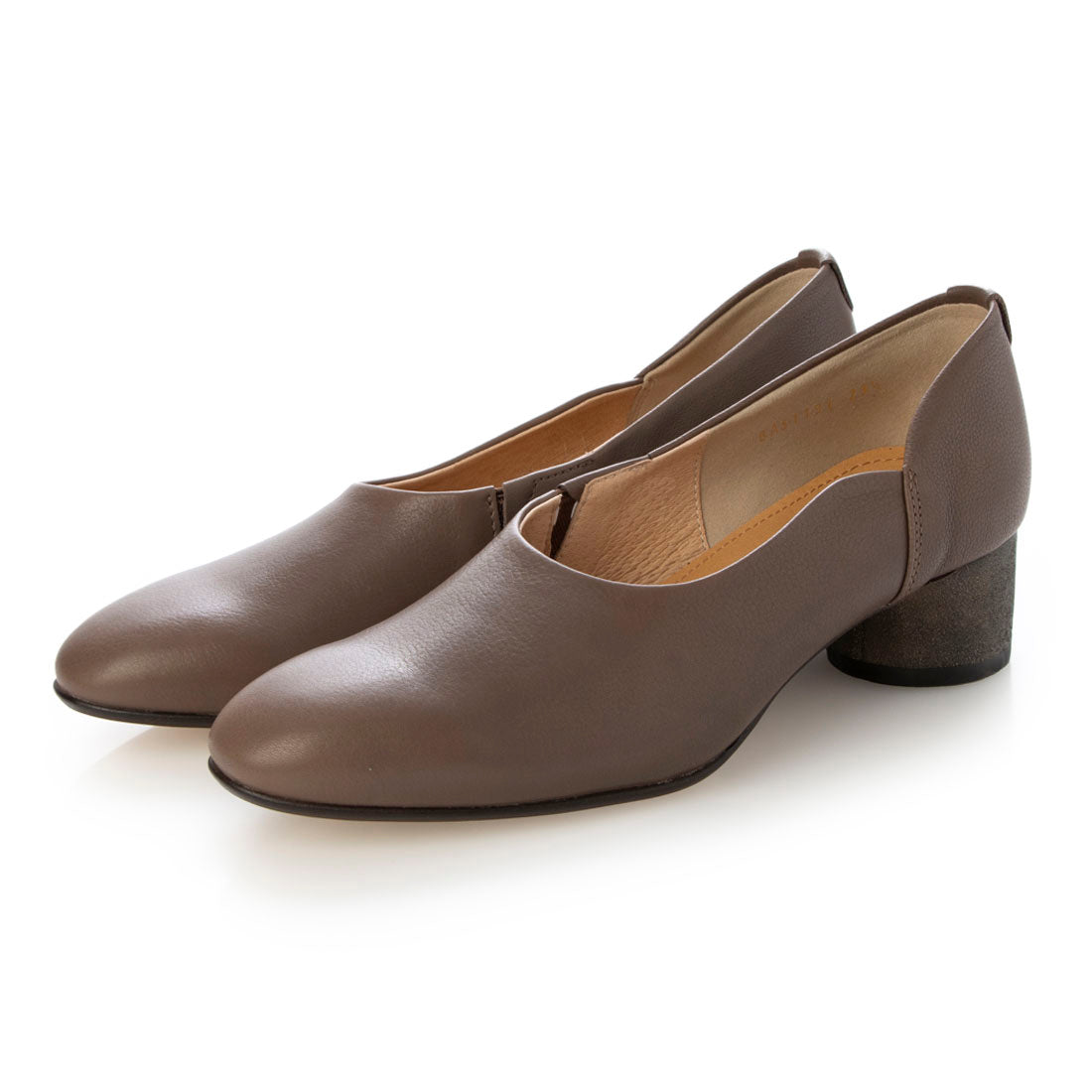 sayaページ SAYA 4cm genuine leather heel slip-on shoes