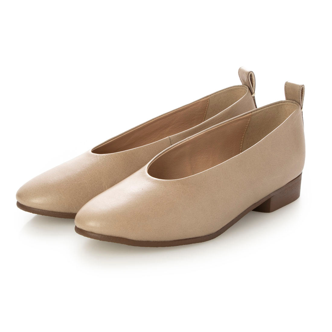 サヤ SAYA フラット本革スリッポンシューズ