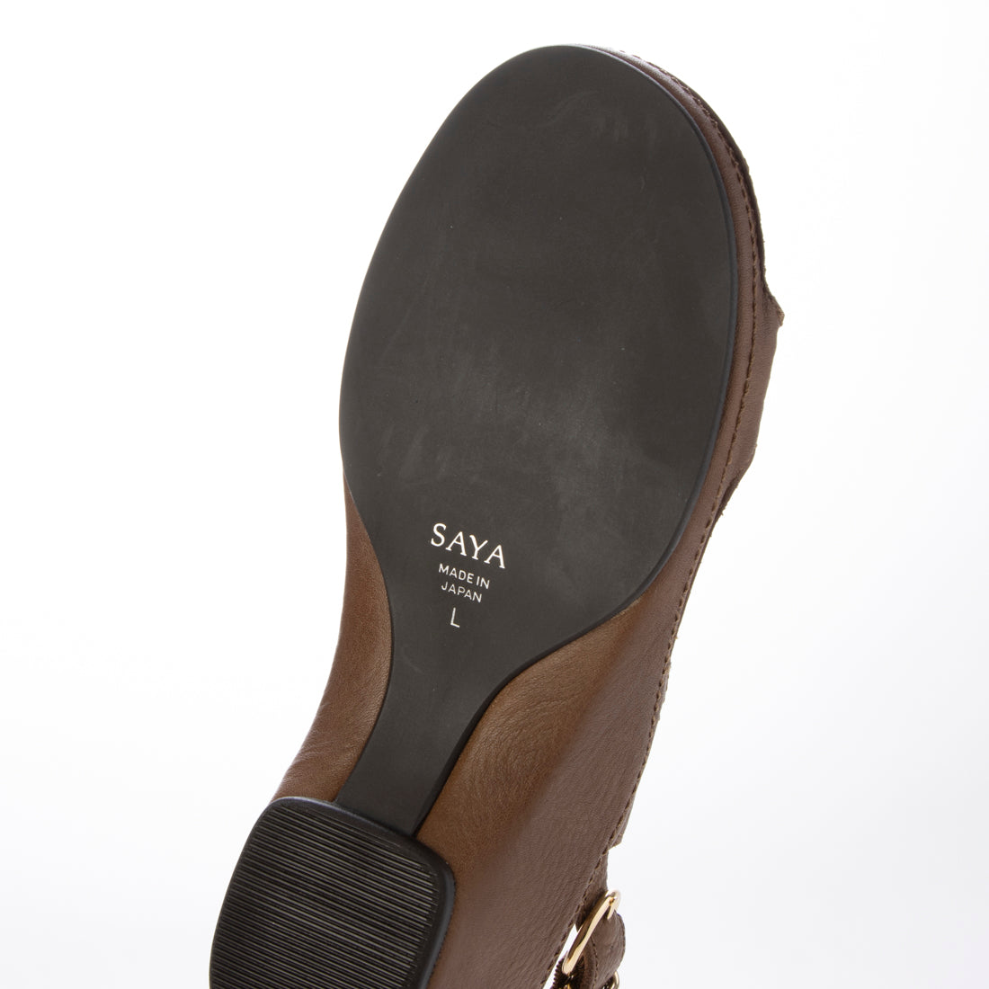 サヤ SAYA 本革プラット製法厚底サンダル （グレージュ） グレージュ
