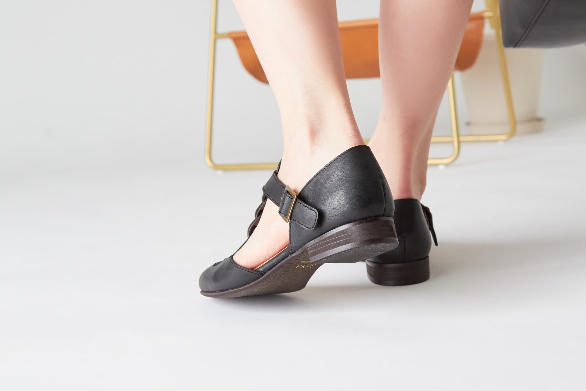 SAYA Genuine Leather T-Strap Separate Shoes