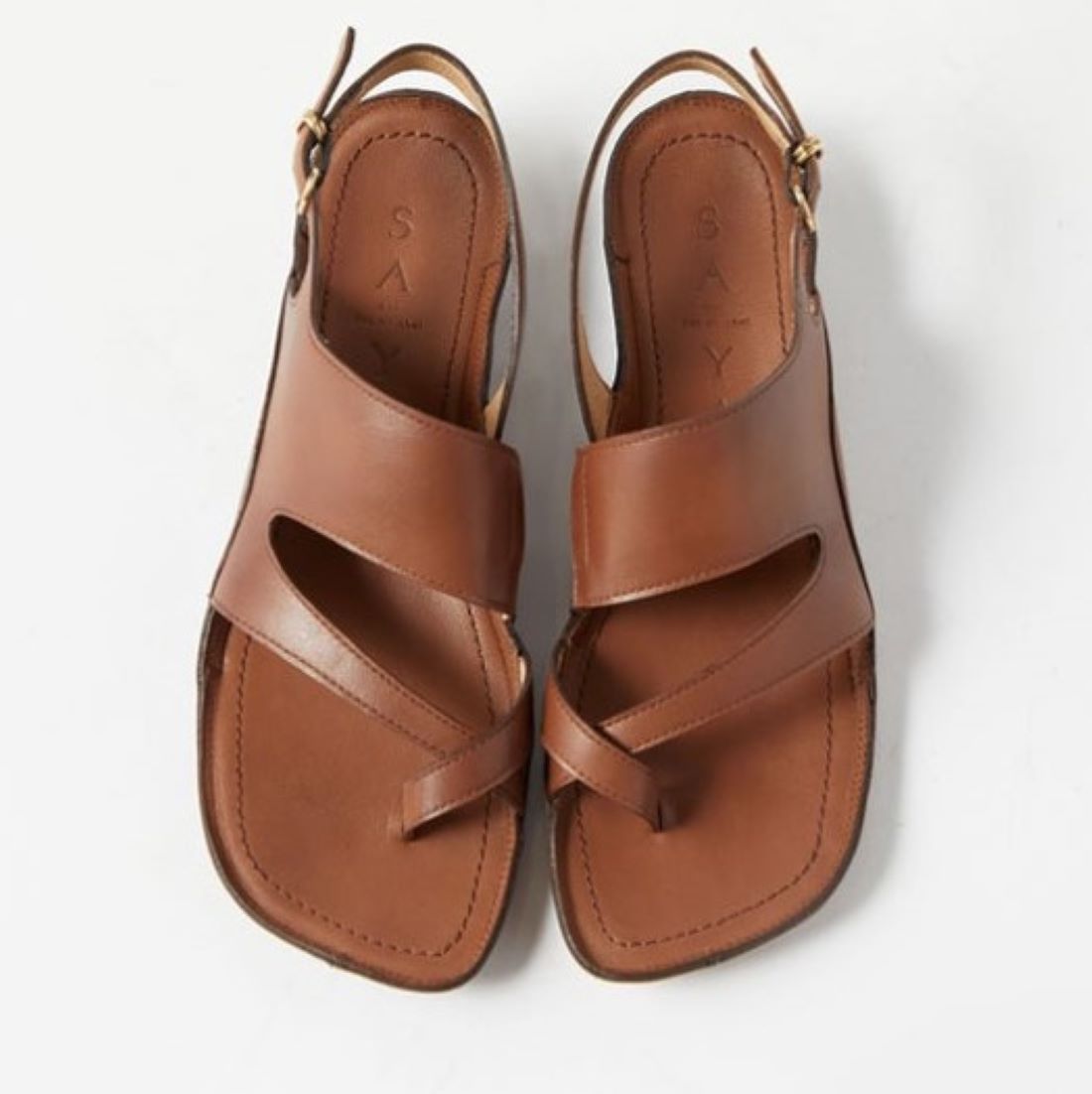 SAYA Genuine Leather Platform Wedge Sandals