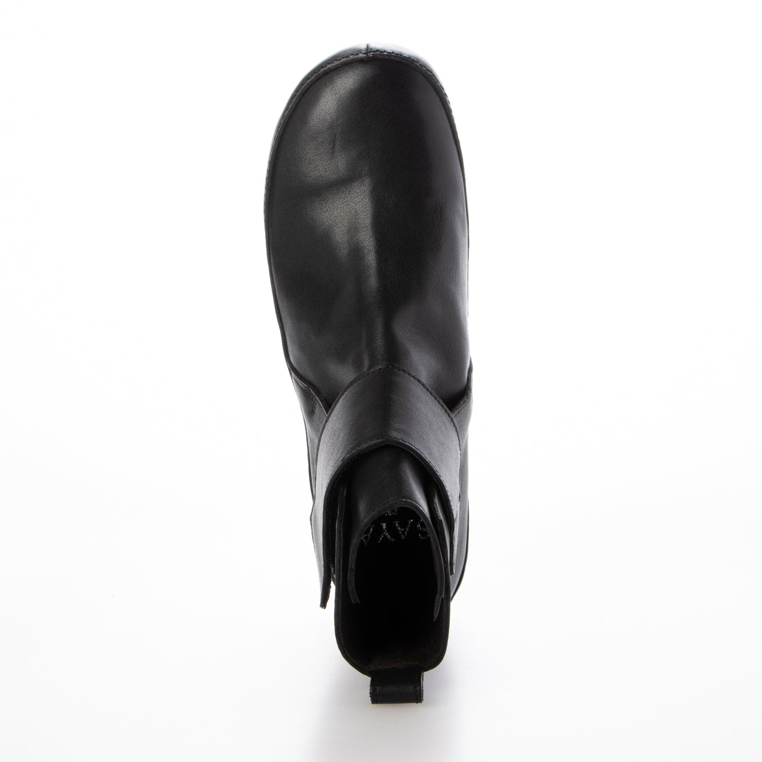 SAYA Flat Genuine Leather Oblique Flat Velcro Short Boots