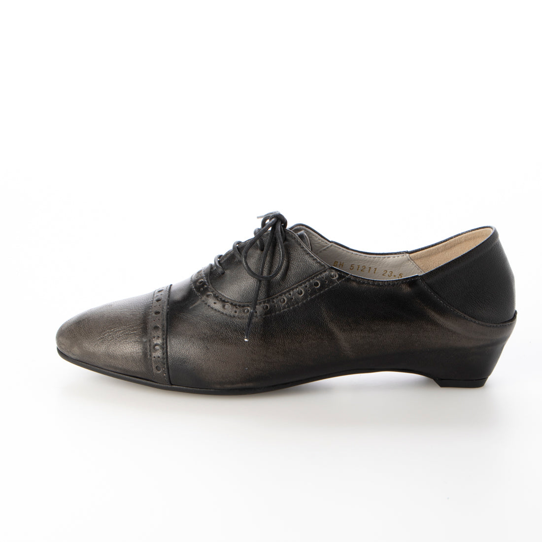 SAYA Flat Genuine Leather Round Toe Bolognese Lace-Up Shoes