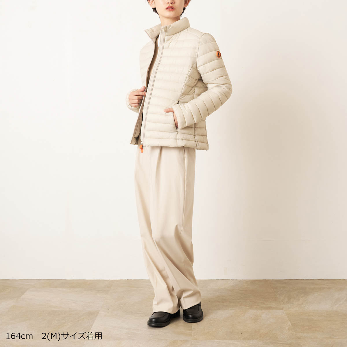 セイブザダック SAVE THE DUCK 中綿ジャケット カーリー ANIMAL FREE PUFFER JACKET D39760W GIGA01 RAINY BEIGE （レイニーベージュ） レイニーベージュ