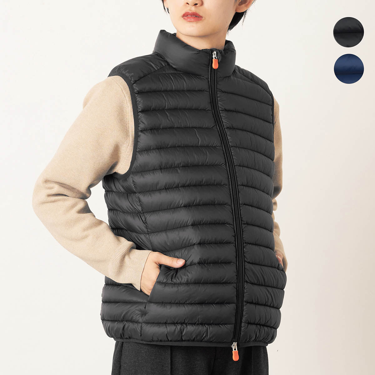 セイブザダック SAVE THE DUCK 中綿ベスト シャーロット ANIMAL FREE PUFFER VEST D88040W GIGA01 BLACK （ブラック） ブラック